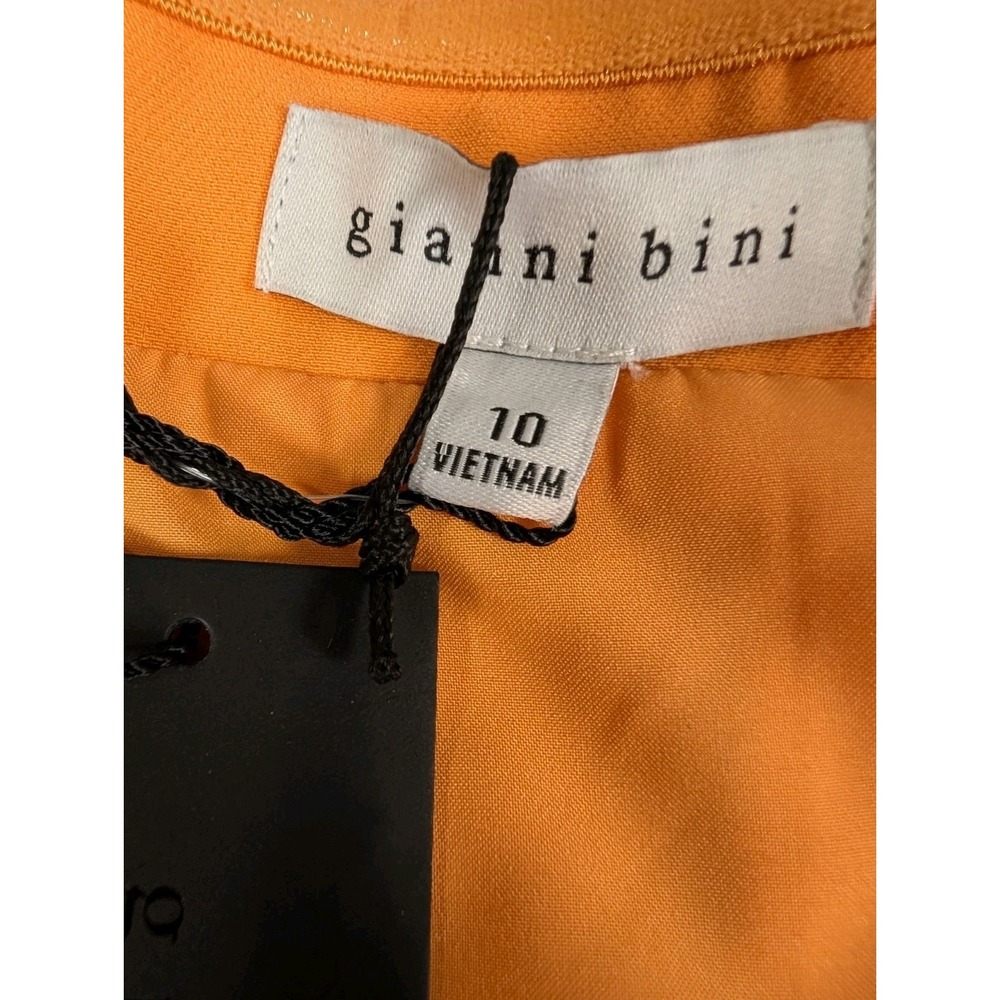 Gianna Bini Caelynn Bell Orange Midi Dress Size 10 Removable Straps READ - Picture 8 of 10